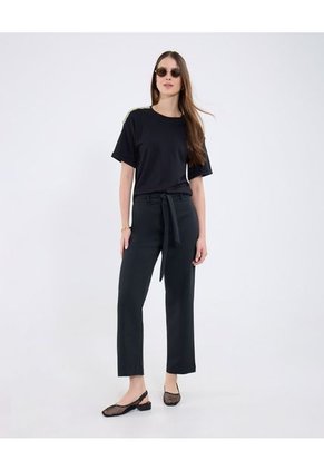 Camiseta Para Mujer Manga Corta Cuello Redondo Color Negro Marca Patprimo #30093791