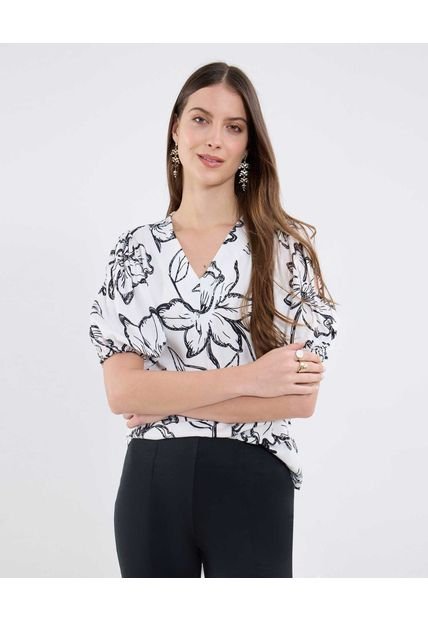 Blusa Para Mujer Manga Corta Color Blanco Marca Patprimo #30123565