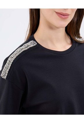 Camiseta Para Mujer Manga Corta Cuello Redondo Color Negro Marca Patprimo #30093791