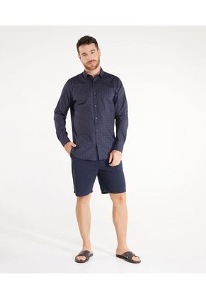 Camisa Manga Larga Sin Bolsillo Hombre Patprimo Azul 44012751-51897