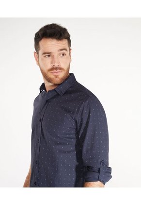 Camisa Manga Larga Sin Bolsillo Hombre Patprimo Azul 44012751-51897