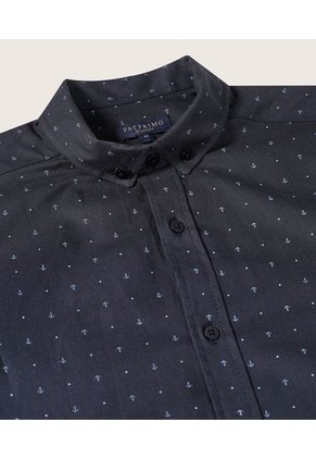 Camisa Manga Larga Sin Bolsillo Hombre Patprimo Azul 44012751-51897