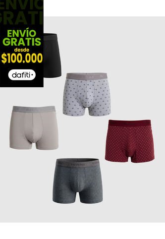 Set X5 Bóxers Largos Ergonómicos Con Detalles Para Hombre X5 Para Hombre Surtido Patprimo Patprimo