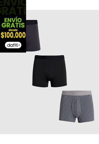 Pack X3 Bóxer Para Hombre En Tela Texturizada X3 Para Hombre Negro Patprimo Patprimo