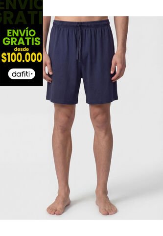 Pijama Unicolor Con Cuello Camisero   Para Hombre Azul Patprimo Patprimo