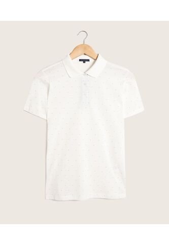 Polo Estampada Manga Corta Con Cuello Tejido Sin Bolsillo  Para Mujer Blanco Patprimo Patprimo