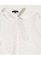 Polo Estampada Manga Corta Con Cuello Tejido Sin Bolsillo  Para Mujer Blanco Patprimo de Patprimo