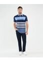 Polo Cuello Duro En Bloques  Para Hombre Azul Patprimo de Patprimo