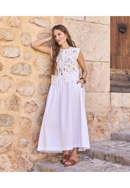 Falda  Para Mujer Largo Color Blanco Marca Patprimo #30148215