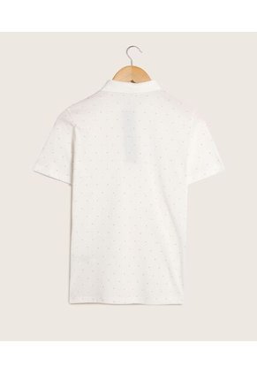 Polo Estampada Manga Corta Con Cuello Tejido Sin Bolsillo Para Mujer Blanco Patprimo