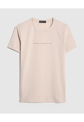 Camiseta Para Mujer Manga Corta Color Beige Marca Patprimo #30093487