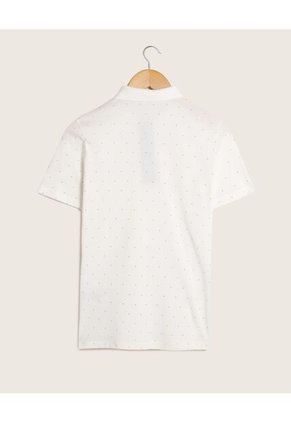 Polo Estampada Manga Corta Con Cuello Tejido Sin Bolsillo Para Mujer Blanco Patprimo