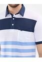 Polo Cuello Duro En Bloques  Para Hombre Blanco Patprimo de Patprimo