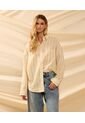 Camisa Oversize De Hombro Caído   Para Mujer Amarillo Patprimo de Patprimo