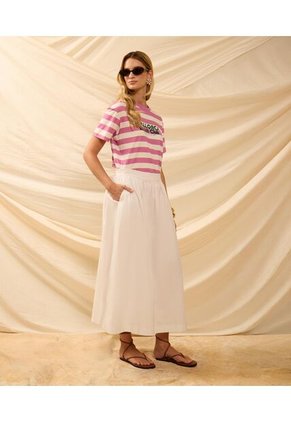 Falda  Para Mujer Largo Color Blanco Marca Patprimo #30148215
