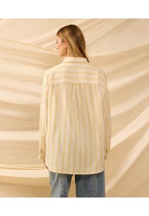 Camisa Oversize De Hombro Caído   Para Mujer Amarillo Patprimo