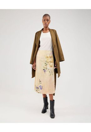 Falda Para Mujer Medio Color Amarillo Marca Patprimo #30140380