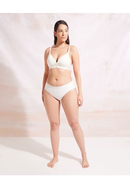 Panty Clásico Unicolor Con Elástico Visible  Para Mujer Blanco Patprimo