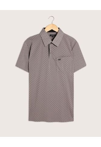 Polo Estampada Cuello Duro , Con Bolsillo  Para Hombre Gris Patprimo Patprimo