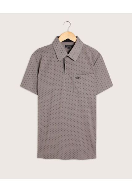 Polo Estampada Cuello Duro , Con Bolsillo  Para Hombre Gris Patprimo