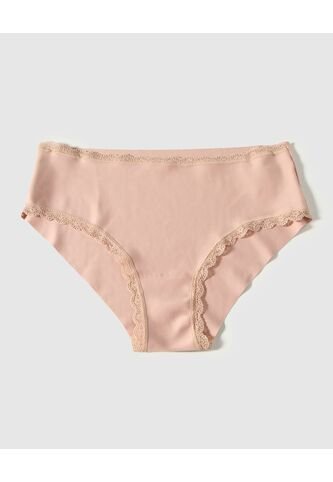 Panty Clásico Unicolor Con Elástico Visible  Para Mujer Rosa Patprimo Patprimo