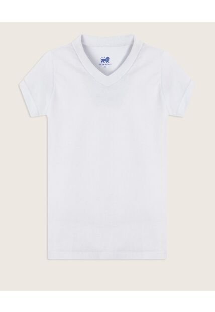 Camiseta Interior Niño Kids Cuello V Unicolor  Infantil Niño Blanco Patprimo