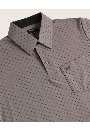 Polo Estampada Cuello Duro , Con Bolsillo  Para Hombre Gris Patprimo
