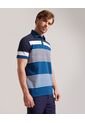 Polo Cuello Duro Con Bolsillo, Pique Preteñido Y Silueta Regular Fit Azul  Para Hombre Azul Patprimo de Patprimo