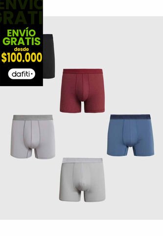 Pack X5 Bóxer Ajustado Con Elástico  X5 Para Hombre Surtido Patprimo Patprimo