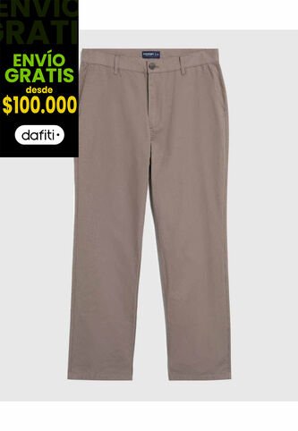 Pantalón Chino De Corte Recto   Para Hombre Café Patprimo Patprimo