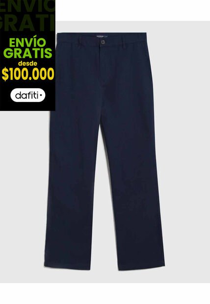 Pantalón Chino De Corte Recto   Para Hombre Azul Patprimo