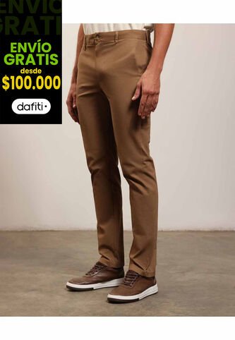 Pantalón Clásico  De Corte Recto  Para Hombre Café Patprimo Patprimo