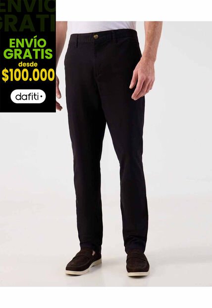 Pantalón Clásico  De Corte Recto  Para Hombre Negro Patprimo