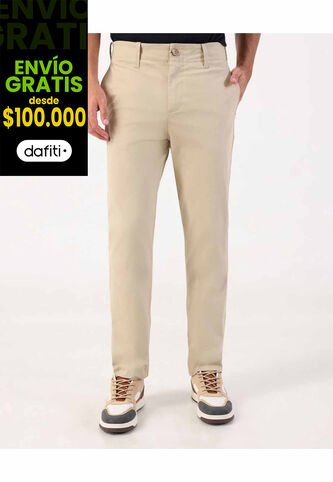 Pantalón Chino Unicolor De Corte Casual  Para Hombre Beige Patprimo Patprimo