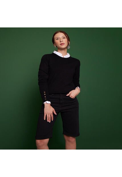 Bermuda Para Mujer  Color Negro Marca Patprimo #30100343