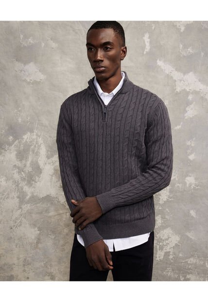 Saco Para Hombre Cuello Alto O Cuello Tortuga Color Gris  Marca Patprimo #44330202