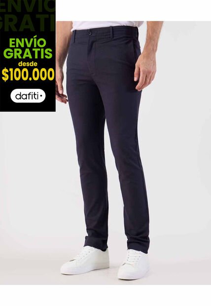 Pantalón Regular Fit Tejido   Para Hombre Azul Patprimo