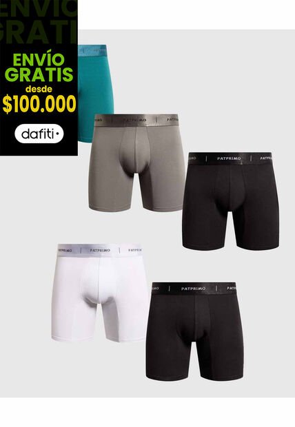 Pack X5 Bóxers Medios Unicolor  X5 Para Hombre Surtido Patprimo