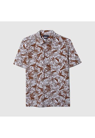 Camisa Para Hombre Manga Corta Sin Bolsillo Color Terracota Marca Patprimo #44012951 Patprimo