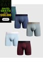 Set X5 Bóxers Largos Ergonómicos Con Detalles  X5 Para Hombre Surtido Patprimo de Patprimo