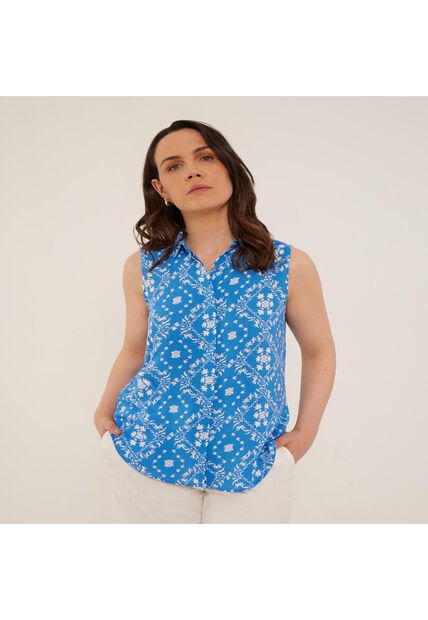 Camisa Para Mujer Manga Sisa Color Azul  Marca Patprimo #30010579