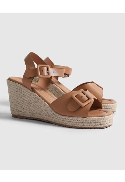 Sandalias Con Plataforma  Para Mujer Café Patprimo