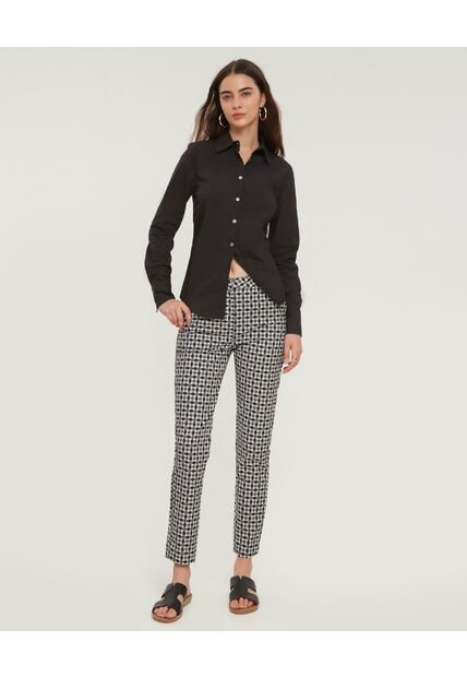 Pantalón Clásico Estampado  Para Mujer Negro Patprimo