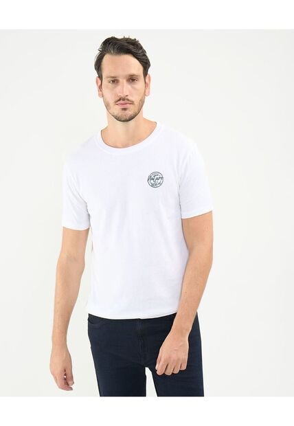 Camiseta Estampado En Relieve  Para Hombre Blanco Patprimo