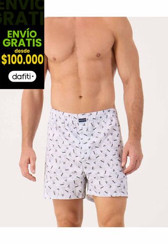 Bóxer Estampado Holgado Con Bragueta De Botón  X1 Para Hombre Blanco Patprimo Patprimo