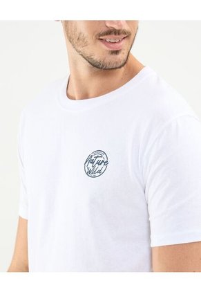 Camiseta Estampado En Relieve  Para Hombre Blanco Patprimo