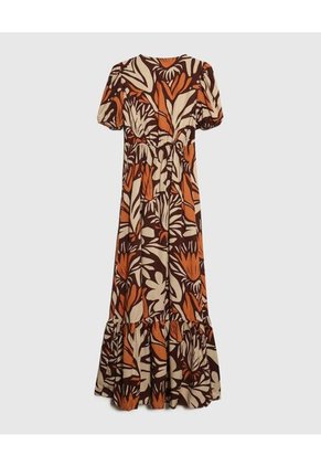 Vestido Para Mujer M/C Largo Color Café Marca Patprimo #30171017