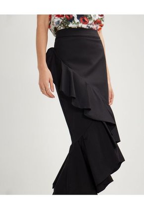 Falda Para Mujer Medio Color Negro Marca Patprimo #30140385