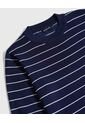 Camiseta A Rayas Manga Corta   Para Mujer Azul Patprimo de Patprimo