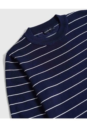 Camiseta A Rayas Manga Corta   Para Mujer Azul Patprimo